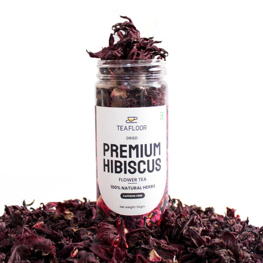 TEAFLOOR Dried Premium Lavender, Hibiscus, Butterfly Pea & Jasmine Buds Flower Tea: Antioxidant-Rich Tea for Increasing Immunity in a Profusion | No caffeine, net Weight: 135 grams (Pack of 4) |