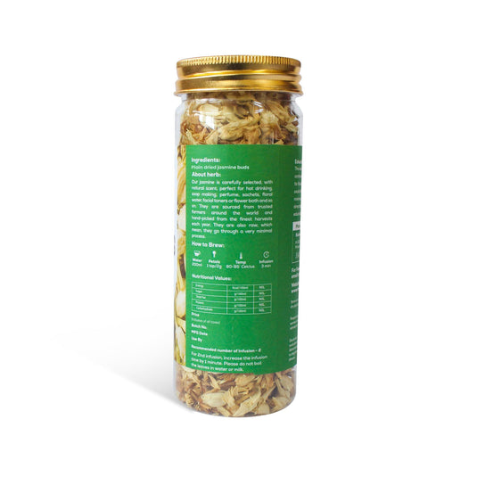 Teafloor Dried Premium Jasmine Buds Flower Tea || 100% Natural Herbs || Caffeine Free || Rich Source of Anti-oxidants ||