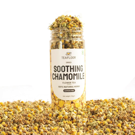 TEAFLOOR Dried Soothing Chamomile,Premium Lavender, Hibiscus & Jasmine Buds Flower Tea: Antioxidant-Rich Tea for Increasing Immunity in a Profusion | No caffeine, net Weight: 140 grams (Pack of 4) |