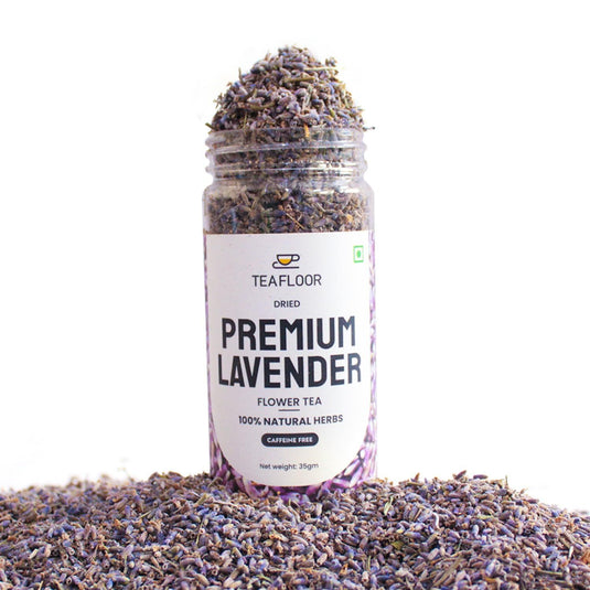 TEAFLOOR Dried Premium Lavender, Hibiscus, Butterfly Pea & Jasmine Buds Flower Tea: Antioxidant-Rich Tea for Increasing Immunity in a Profusion | No caffeine, net Weight: 135 grams (Pack of 4) |