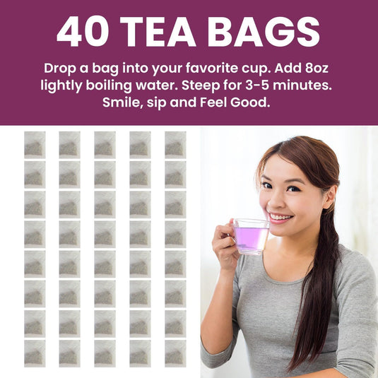 TEAFLOOR - LAVENDER Flower Tea bags || 40 Tea Bags/40 gram (pack of 1) || FARM PACKED for Freshness || RICH IN ANTI OXIDANTS, BETTER SLEEP AND RELAXATION ||
