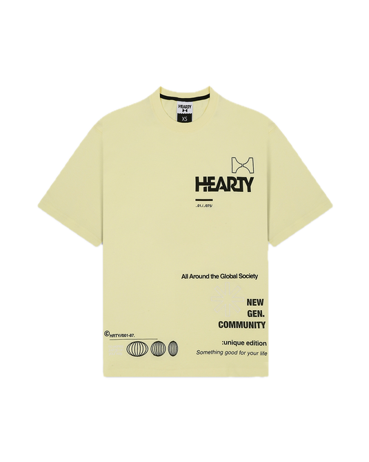 HEARTY GLOBAL COMMUNITY T-SHIRT - YELLOW (UNISEX)