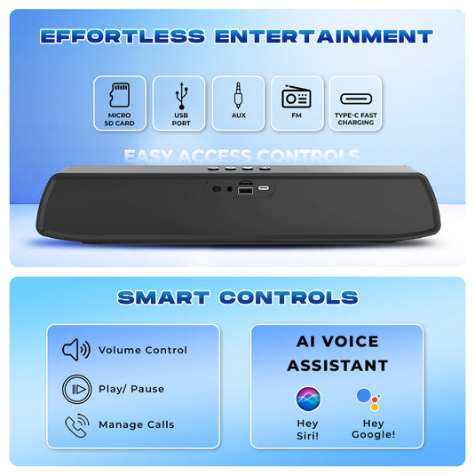 iNFiRe FireBar 24 | 24 W Bluetooth RGB Soundbar | Upto 8 Hours Playtime, 24 W Bluetooth Soundbar (Black, 2.0 Channel)