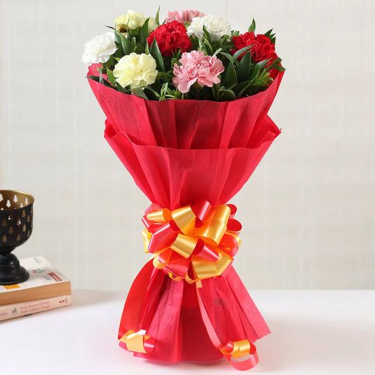 FNP- 8 Mixed Carnations Bouquet- Small