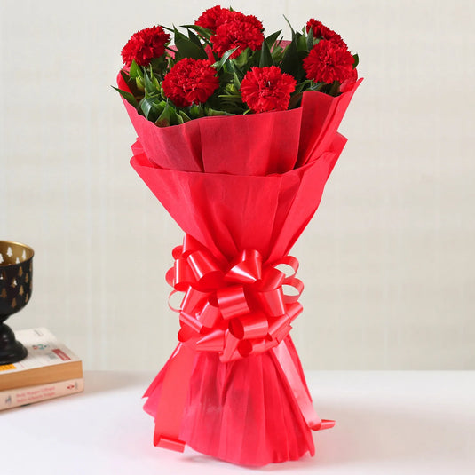 FNP- 8 Red Carnations Bouquet