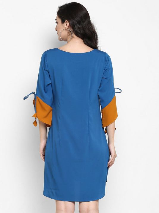 Solid Color-Block Dress