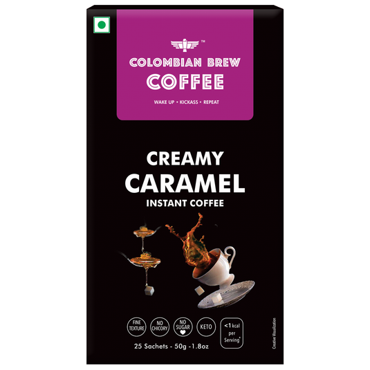 Creamy Caramel Instant Coffee, No Sugar Vegan, 50gm
