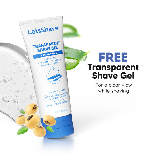 LetsShave Pro 6 Portable Razor for Men pack of 6 + transparent gel 15 ml