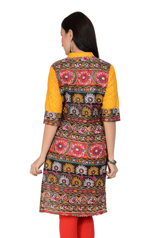 Casual 3/4 Sleeve Printed Kurti