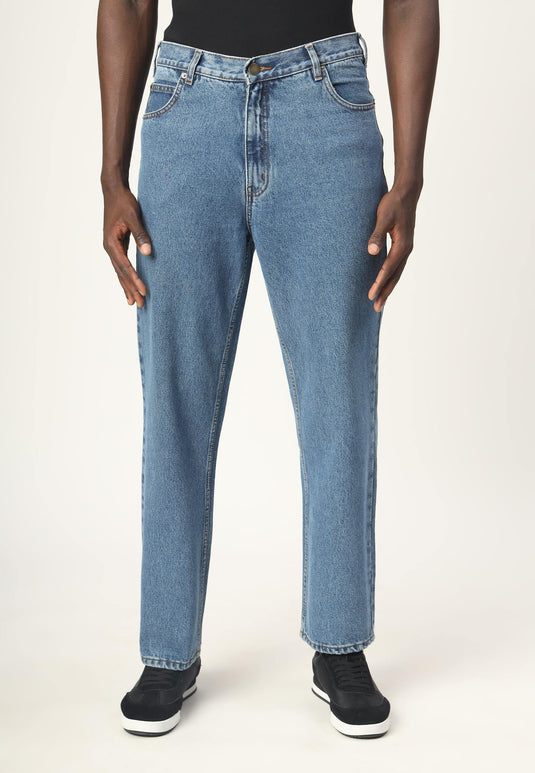 Mid Indigo High Rise Straight Jeans