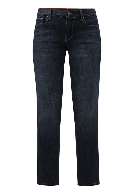 Dark Indigo Low Rise Straight Jeans