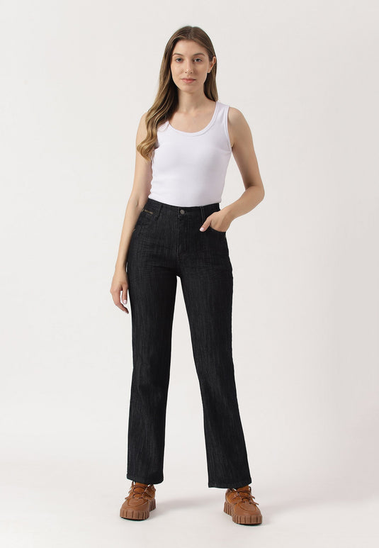 Dark Indigo High Rise Straight Jeans