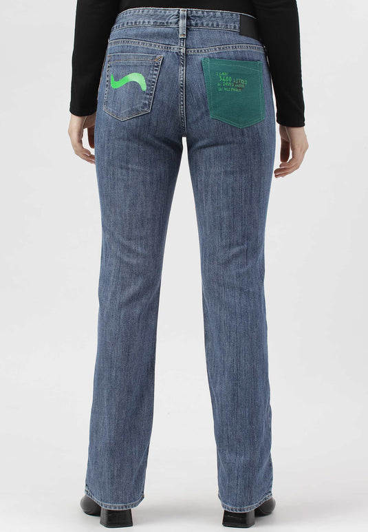 Dark Indigo Mid Rise Straight Jeans