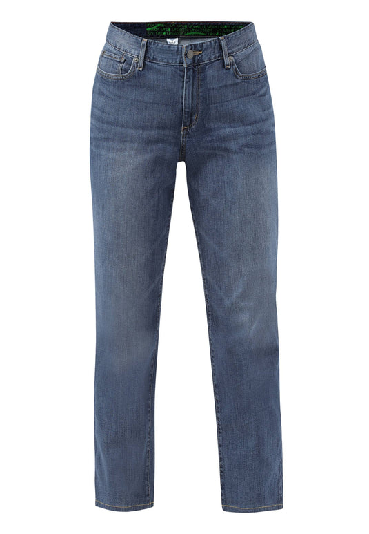 Dark Indigo Mid Rise Straight Jeans