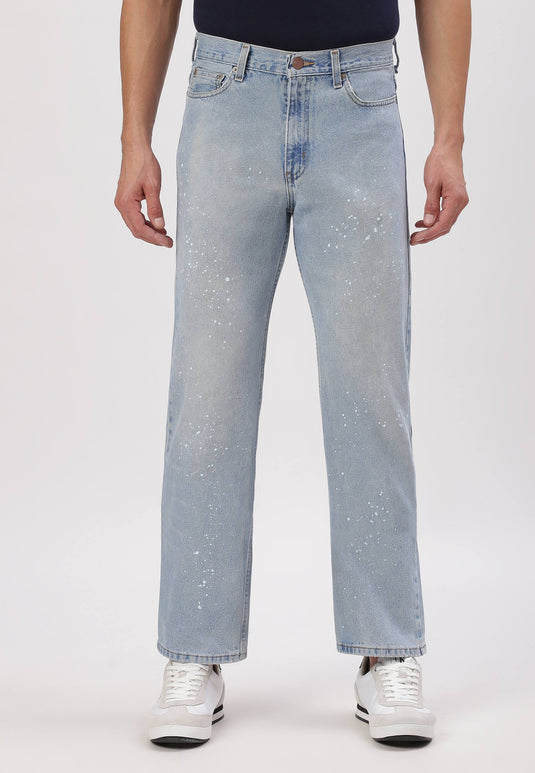 Light Indigo High Rise Straight Jeans
