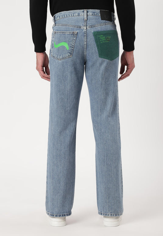 Dark Indigo Mid Rise Straight Jeans