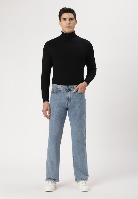 Dark Indigo Mid Rise Straight Jeans