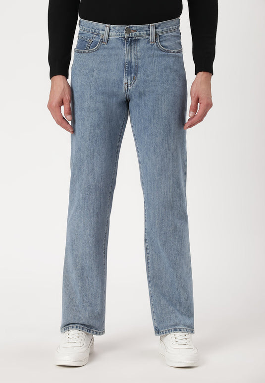 Dark Indigo Mid Rise Straight Jeans
