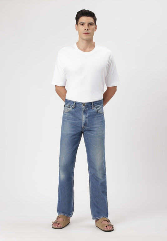 Mid Indigo High Rise Straight Jeans
