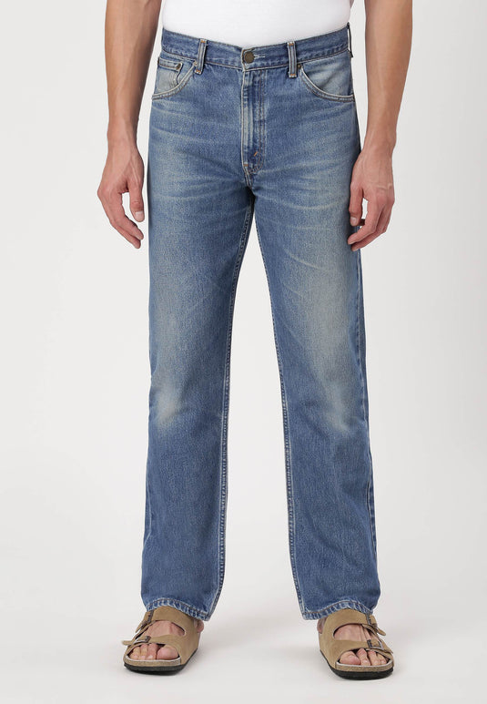 Mid Indigo High Rise Straight Jeans