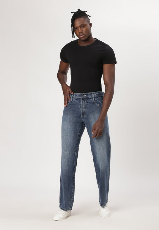 Dark Indigo High Rise Straight Jeans