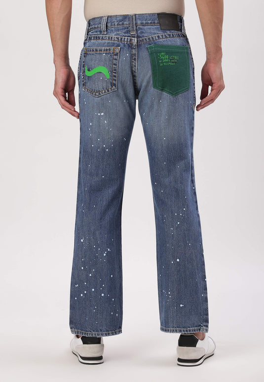 Dark Indigo Mid Rise Straight Jeans