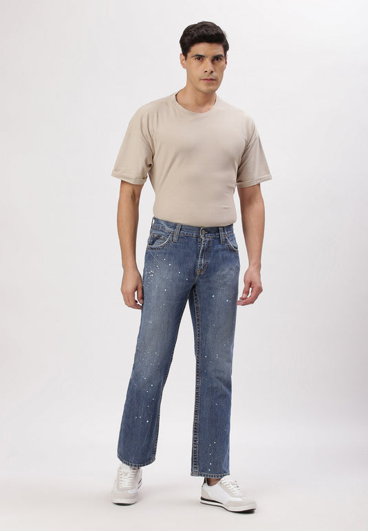 Dark Indigo Mid Rise Straight Jeans