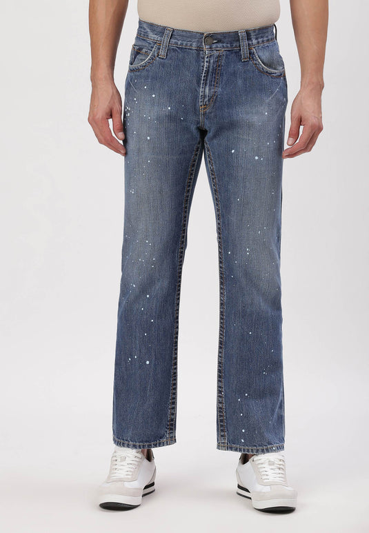 Dark Indigo Mid Rise Straight Jeans