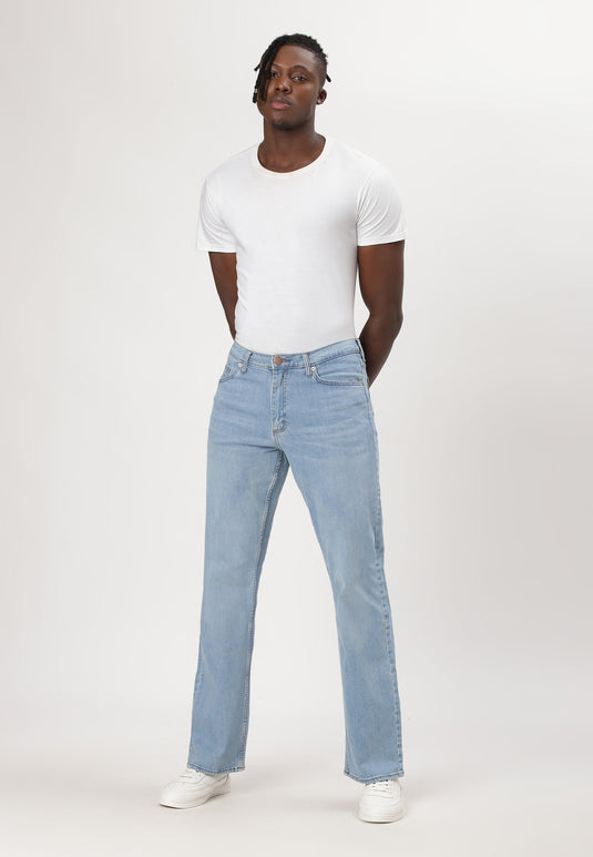 Light Indigo Mid Rise Straight Jeans