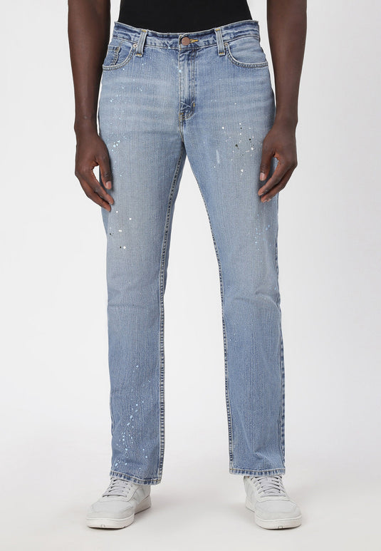 Light Indigo High Rise Straight Jeans