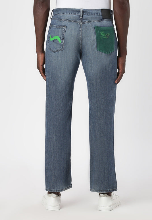 Dark Indigo Mid Rise Straight Jeans