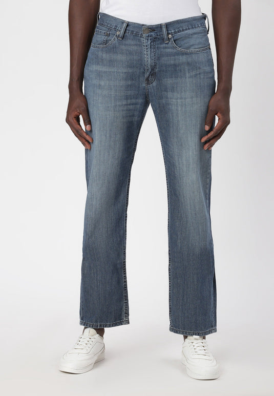 Dark Indigo Mid Rise Straight Jeans