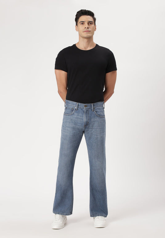 Mid Indigo High Rise Straight Jeans