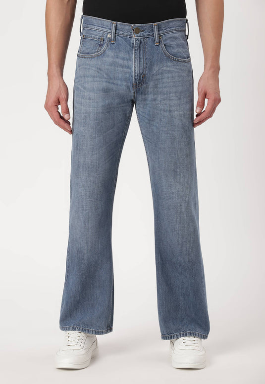 Mid Indigo High Rise Straight Jeans