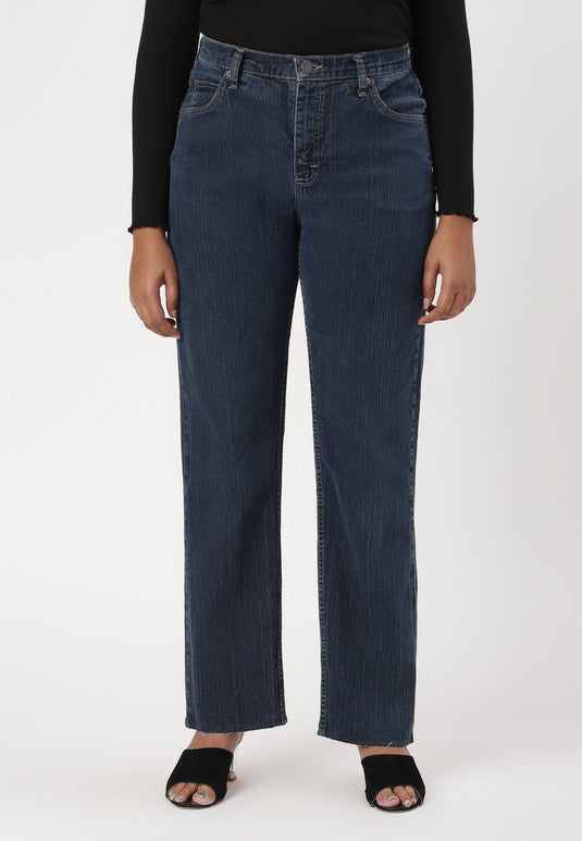 Dark Indigo High Rise Straight Jeans