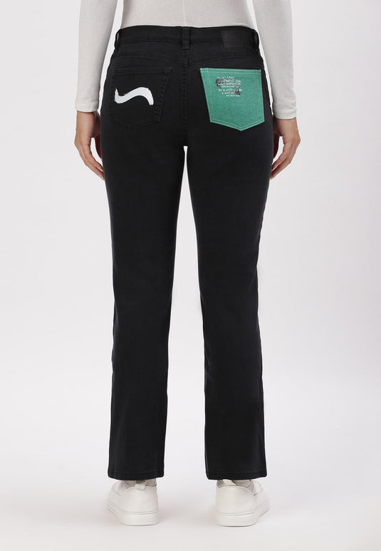 Black Low Rise Straight Jeans