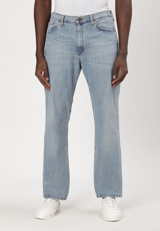 Mid Indigo High Rise Straight Jeans