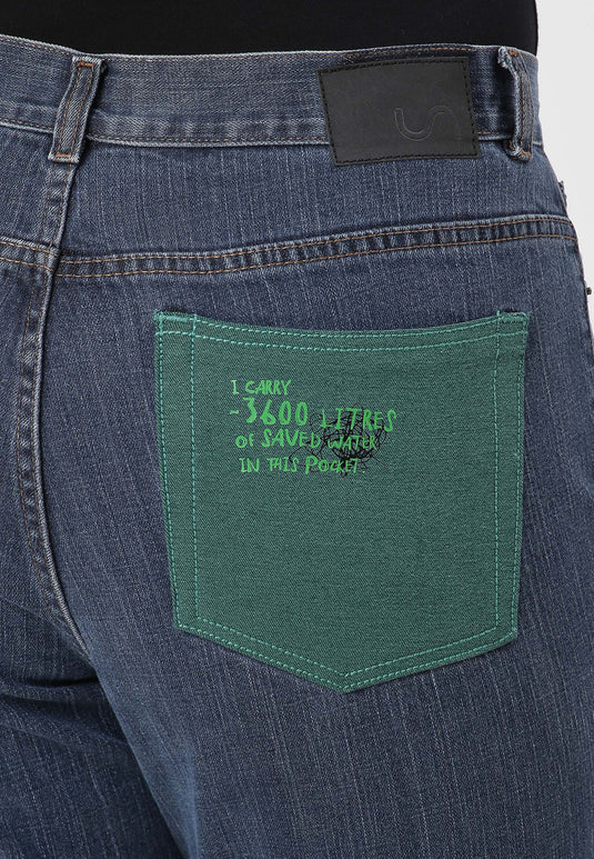 Dark Indigo High Rise Straight Jeans