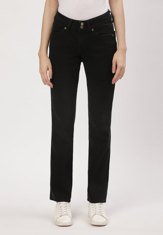 Black Low Rise Straight Jeans