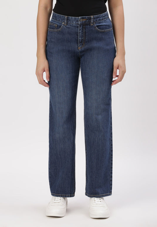 Dark Indigo High Rise Straight Jeans