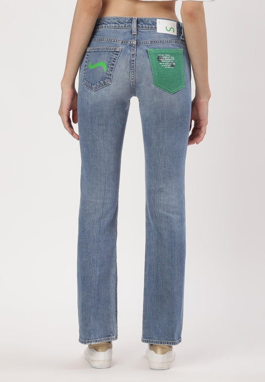 Light Indigo Low Rise Straight Jeans