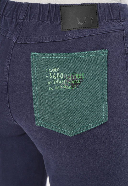 Dark Indigo Mid Rise Straight Jeans