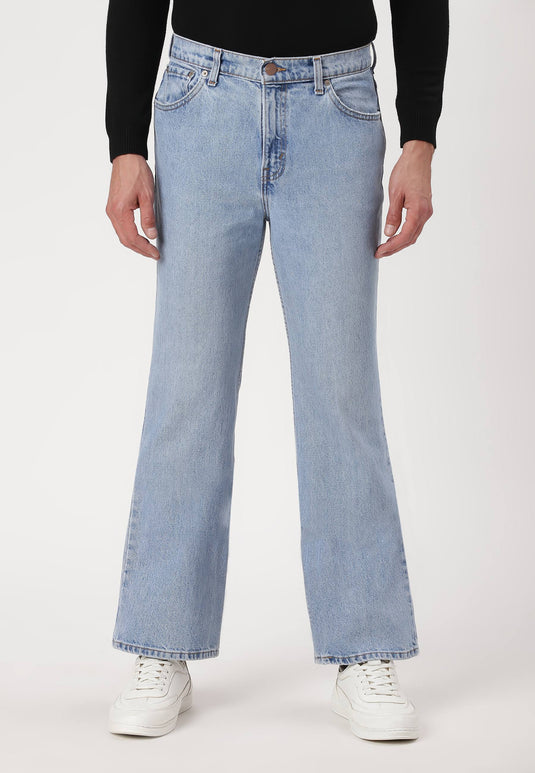 Light Indigo High Rise Straight Jeans