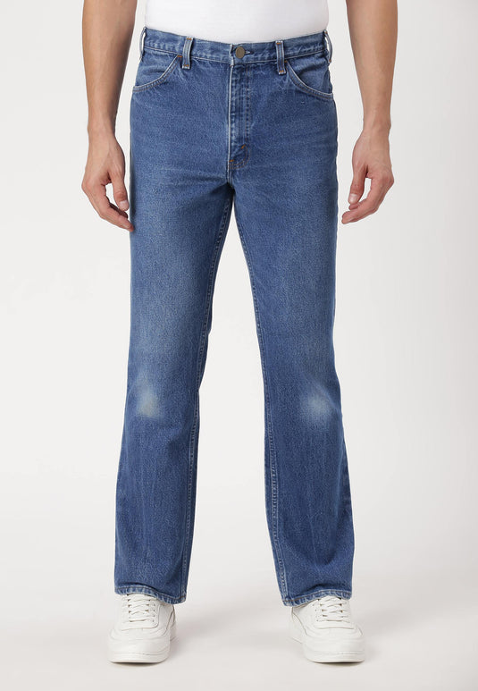 Mid Indigo High Rise Straight Jeans