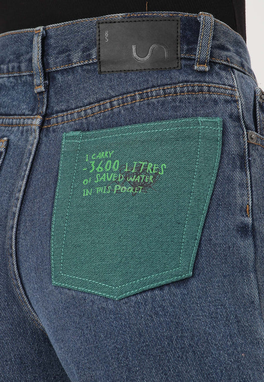 Dark Indigo High Rise Straight Jeans