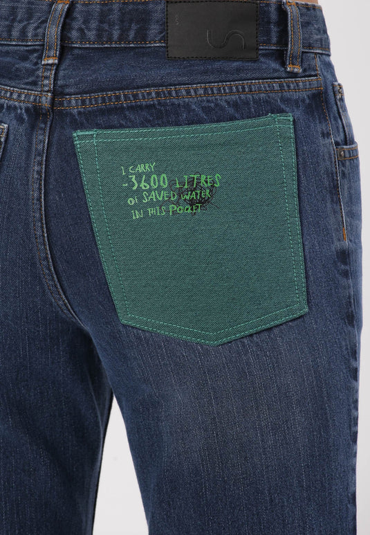 Dark Indigo High Rise Straight Jeans