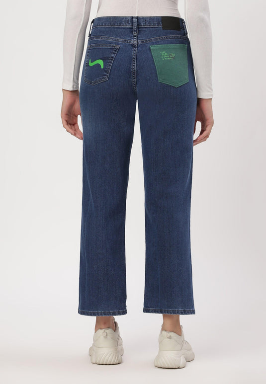 Dark Indigo High Rise Straight Jeans