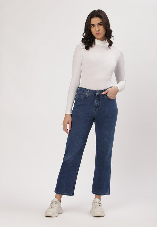 Dark Indigo High Rise Straight Jeans