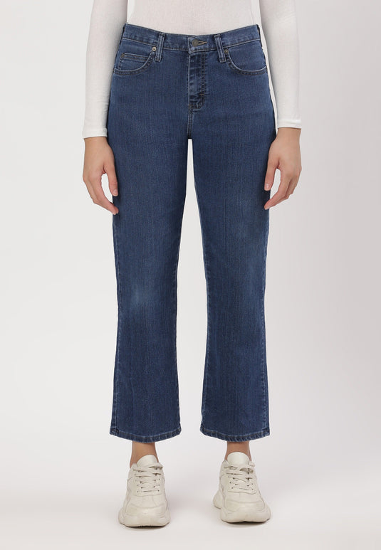 Dark Indigo High Rise Straight Jeans