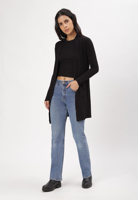 Light Indigo High Rise Straight Jeans